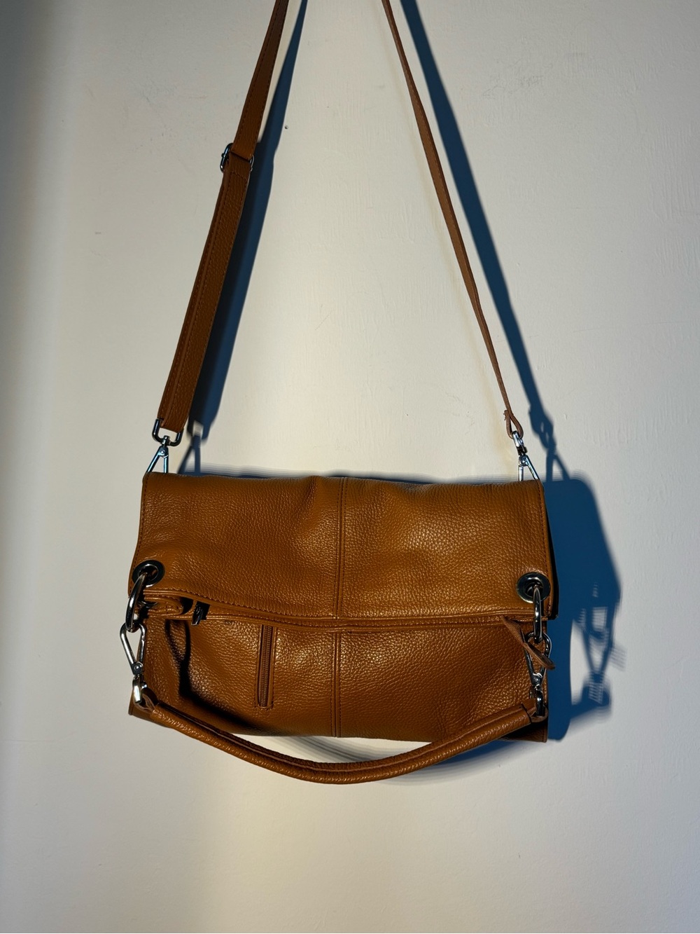 Valentina Genuine Leather Convertible Hobo / Foldover Shoulder Bag Made in Italy - Picture 3 of 10